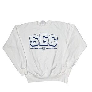 Vintage SEC South Eastern Conference Hanes Sweatshirt White Unisex Size Small